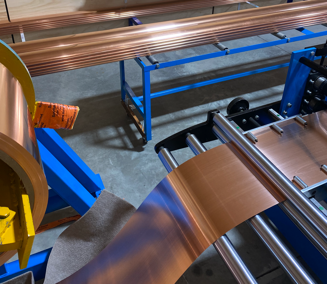 Copper Half Round Gutter 6" Wide X 20' Long X 16 OZ.