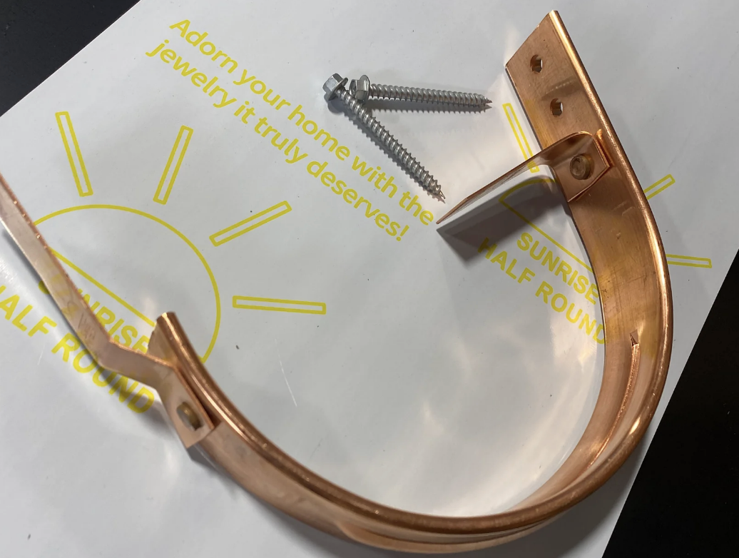 6" Copper Half Round Gutter Hanger | Sunrise Half Round Gutter Bracket