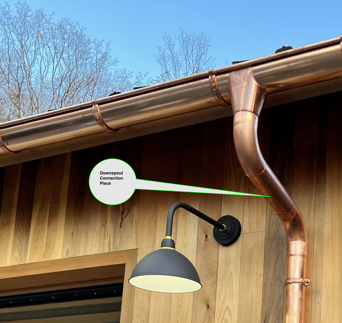Copper Downspout Connection Piece | 4inch Diameter