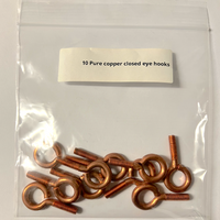 Copper Closed Eye Hooks | Turned Eye Bolts- Copper