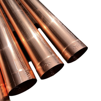 4"x10' Copper Round Shape Smooth Downspout