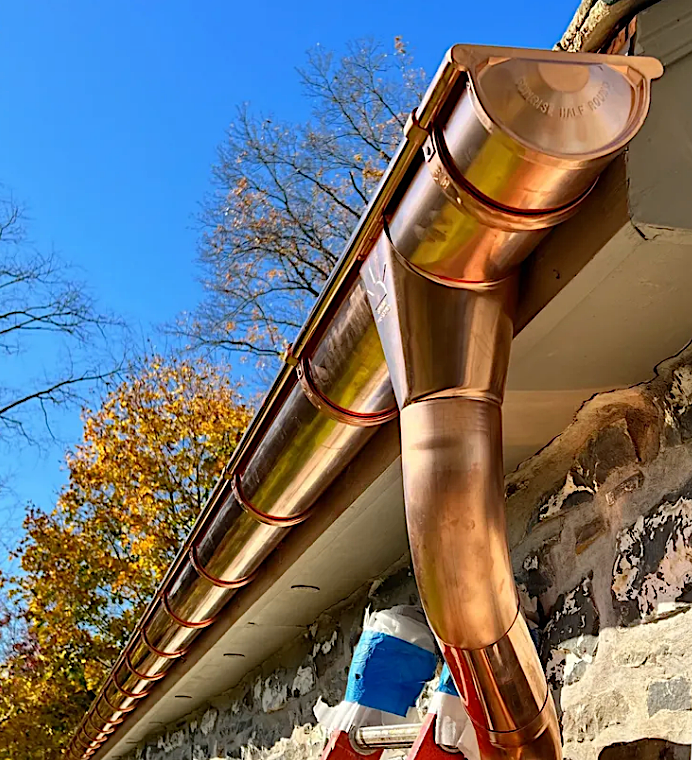 Copper Half Round Gutter 6" Wide X 20' Long X 16 OZ.