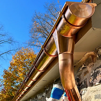 20 Foot Copper Half Round Gutter | 6" Wide X 20' Long X 16 OZ