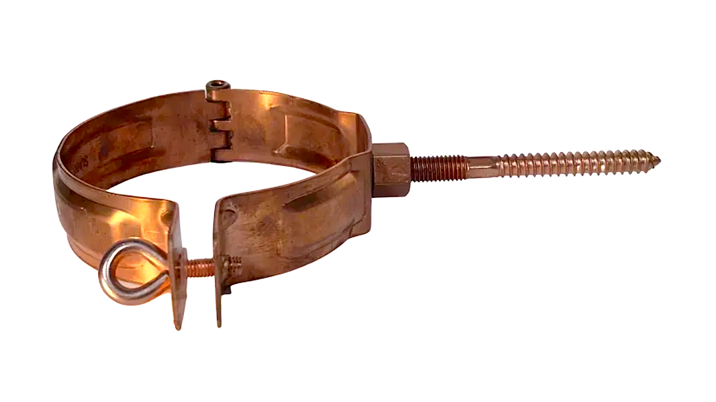 Copper hinged bracket for 4 inch downspout
