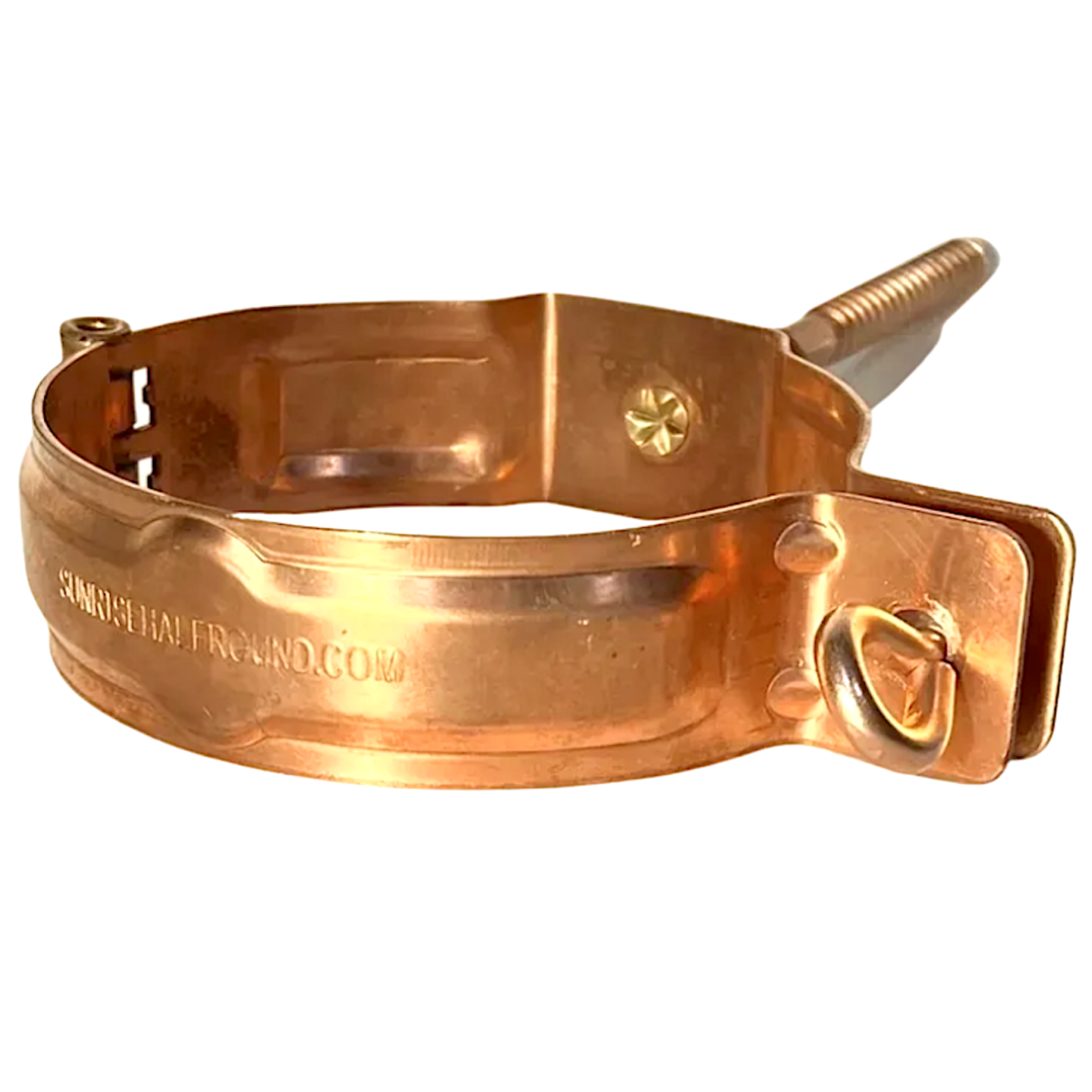 Copper hinged bracket for 4 inch downspout