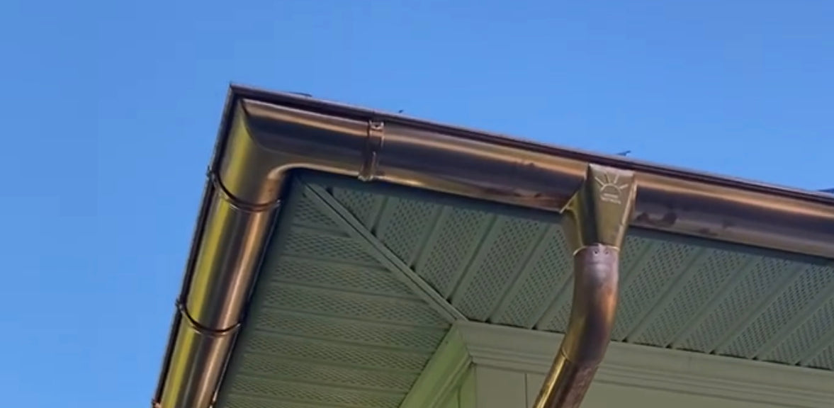 6" Copper Outside Corner Sunrise Half Round