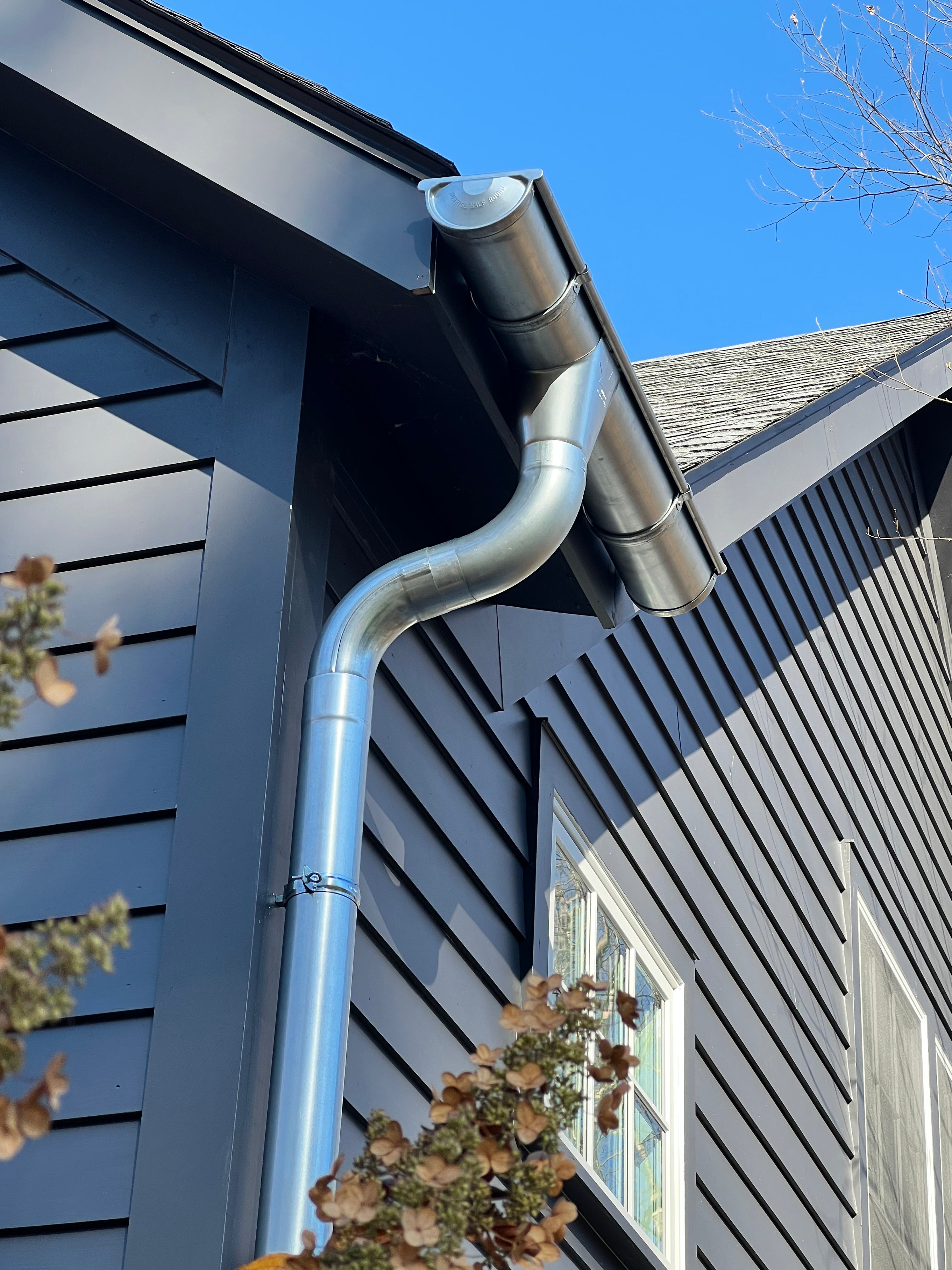 4"x10' Galvanized Steel Downspout – Sunrise Half Round