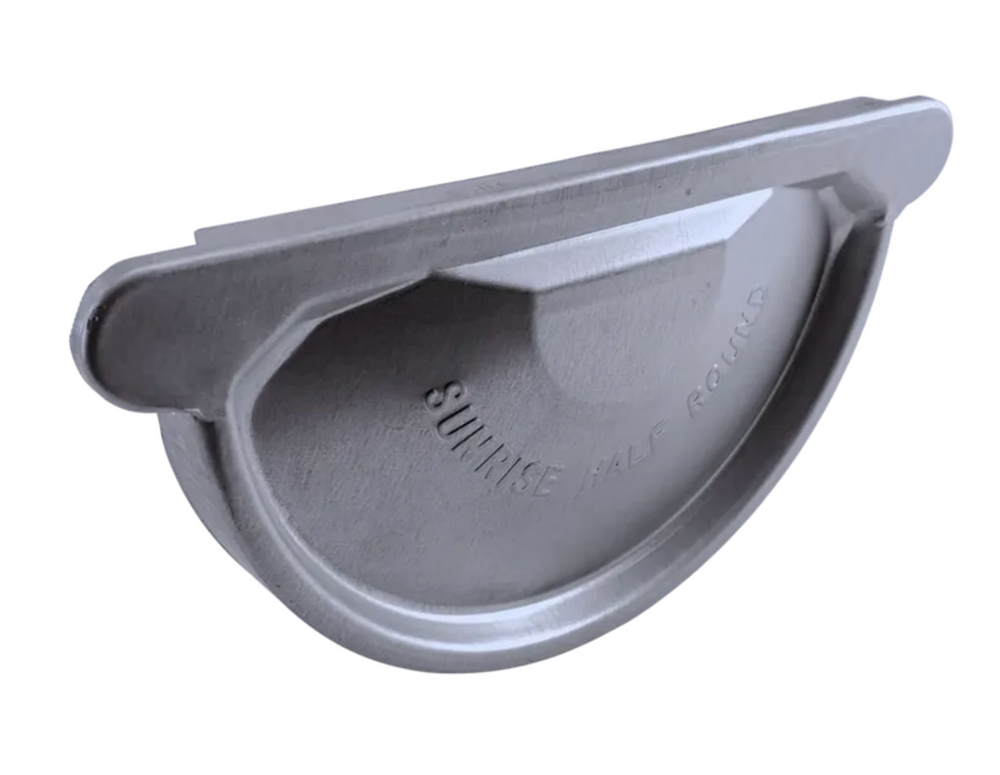 Sunrise Half Round Galvanized Steel End Cap