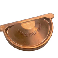 Sunrise Copper Gutter End Cap | 6" European Half Round End Cap