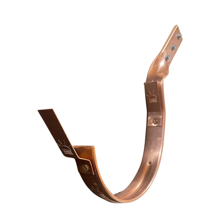 Copper Rafter Side Hanger | 6" Sunrise Half Round Rafter Tail Mount Hanger