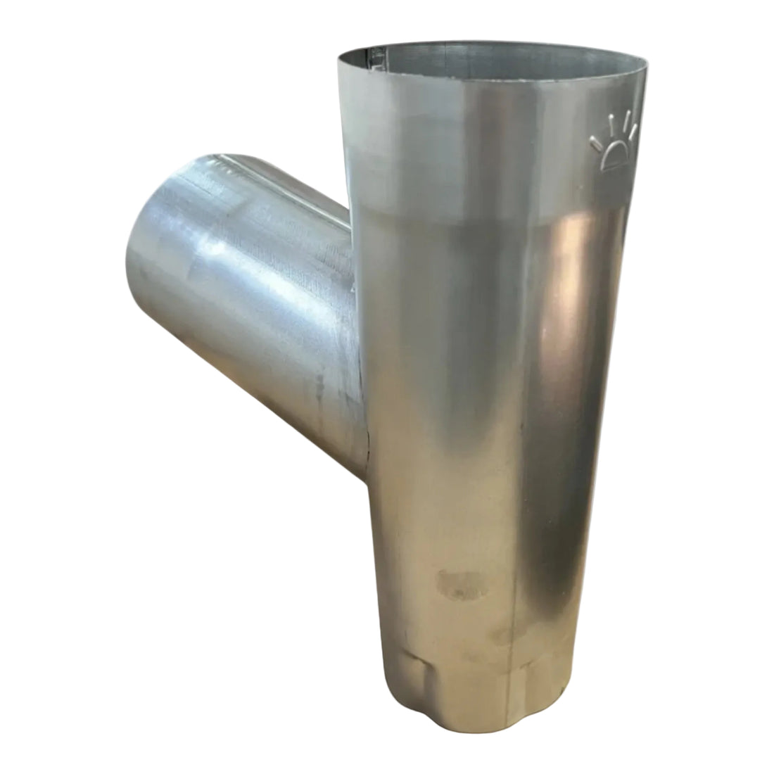 4" galvanized steel Y-connector for 4" round downspouts