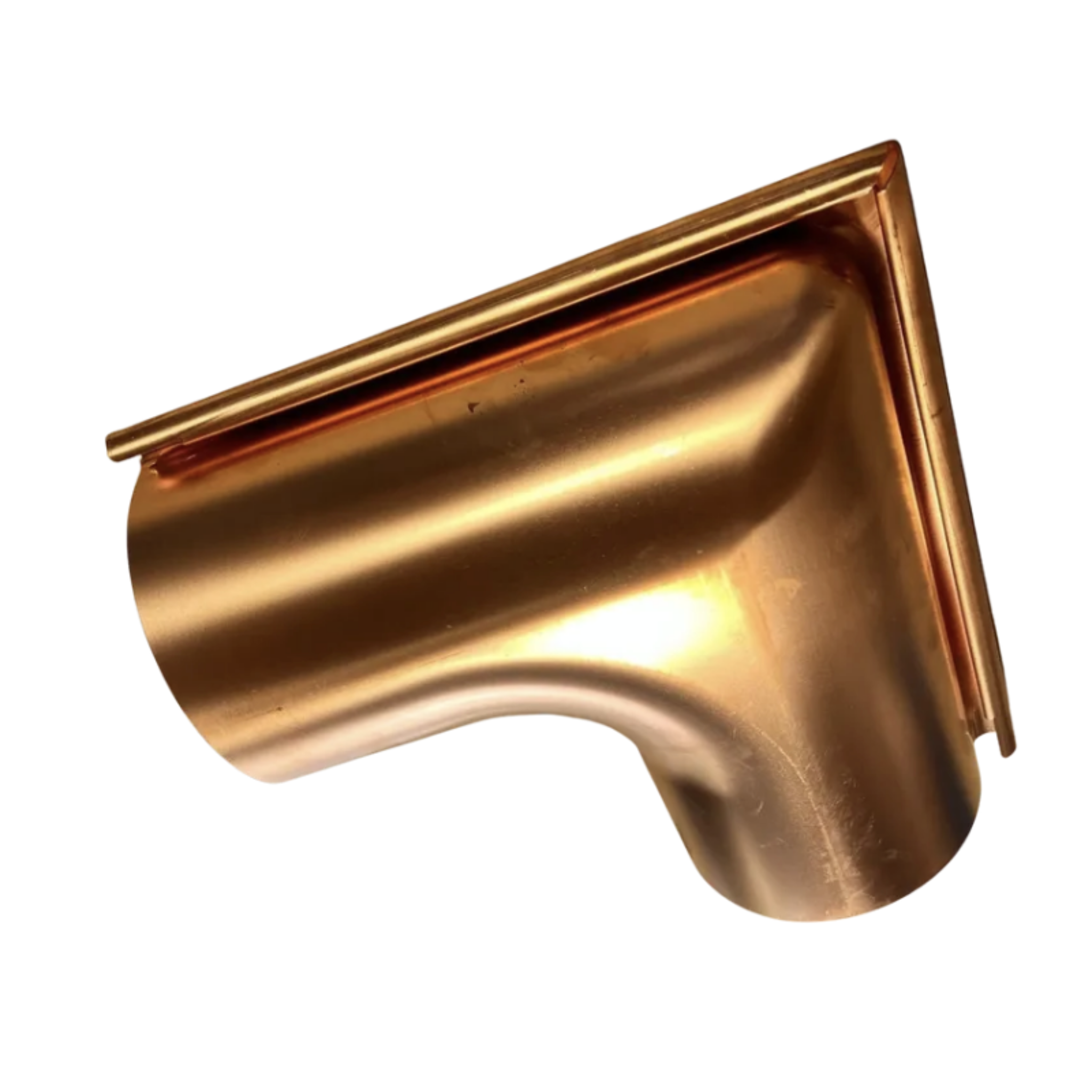 6" Copper Outside Corner | European Half Round Seamless Copper Outside Miter