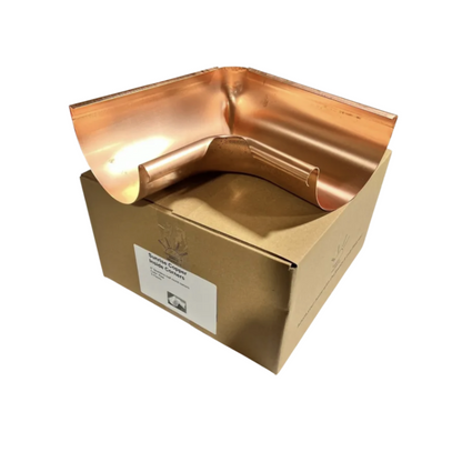 Copper Inside Corner for traditional front bead european 6 inch half round gutters
