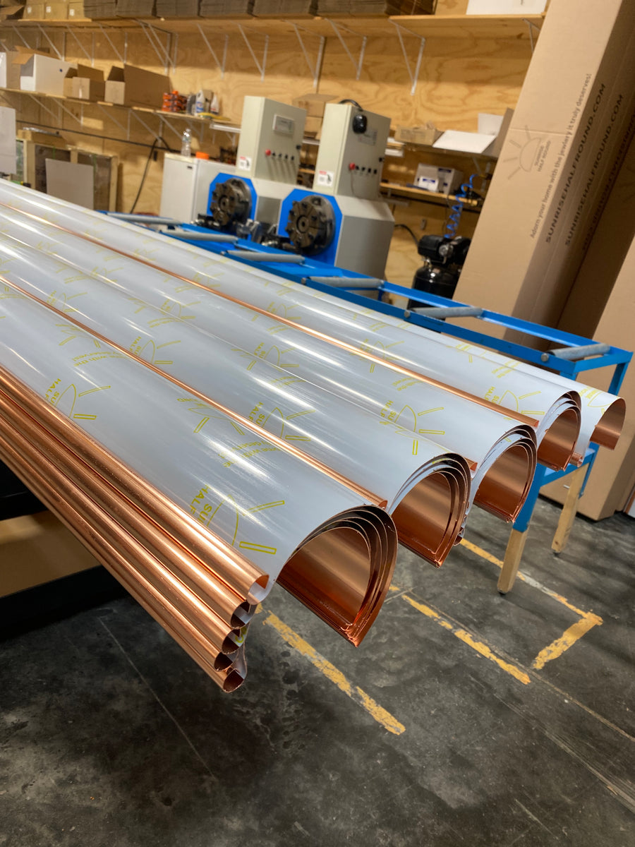 Copper Half Round Gutter 6" Wide X 20' Long X 16 OZ.