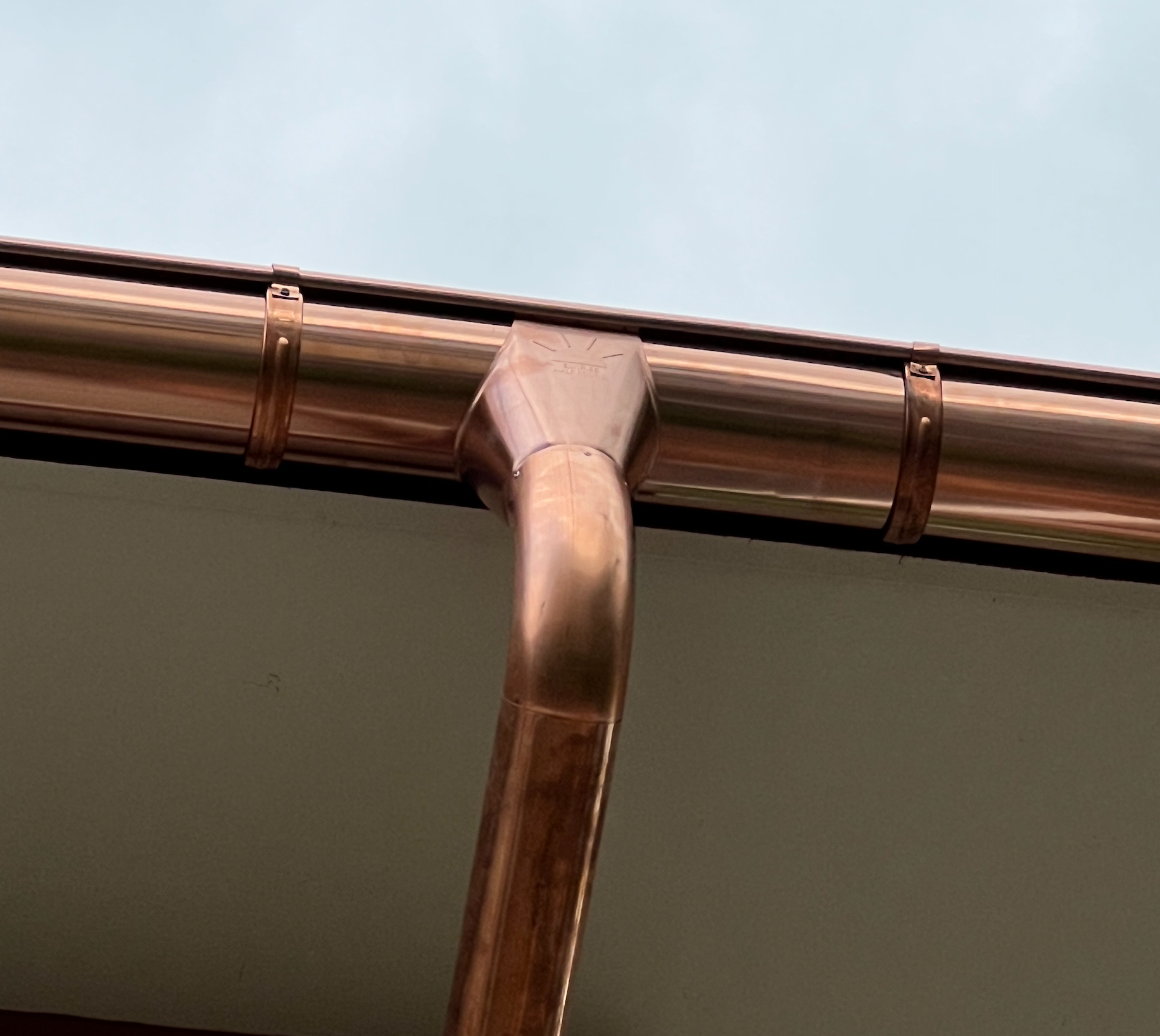 Copper Downspout Outlet | 6"--4" Downspout Drop Outlet - European Half Round Gutter