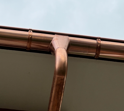 Copper Downspout Outlet | 6"--4" Downspout Drop Outlet - European Half Round Gutter