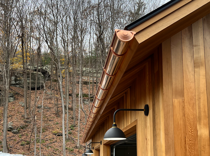 20 Foot Copper Half Round Gutter | 6" Wide X 20' Long X 16 OZ