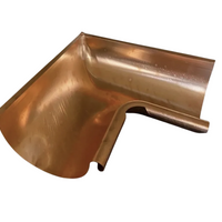 6" Copper Inside Corner | Euro Copper Half Round Inside Miter