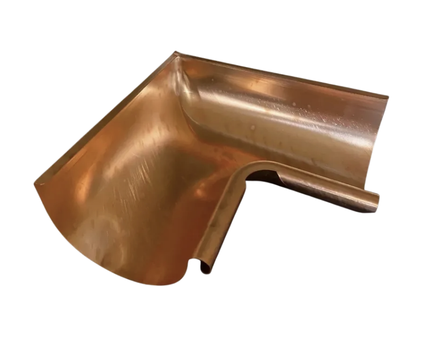 6" Copper Inside Corner | Euro Copper Half Round Inside Miter