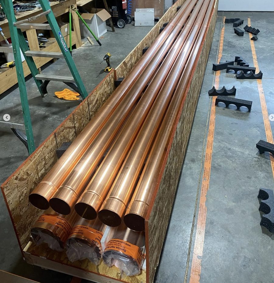 4"Copper Downspout | 4"x10'  Round Downspout