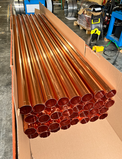 4"x10' Copper Round Shape Smooth Downspout