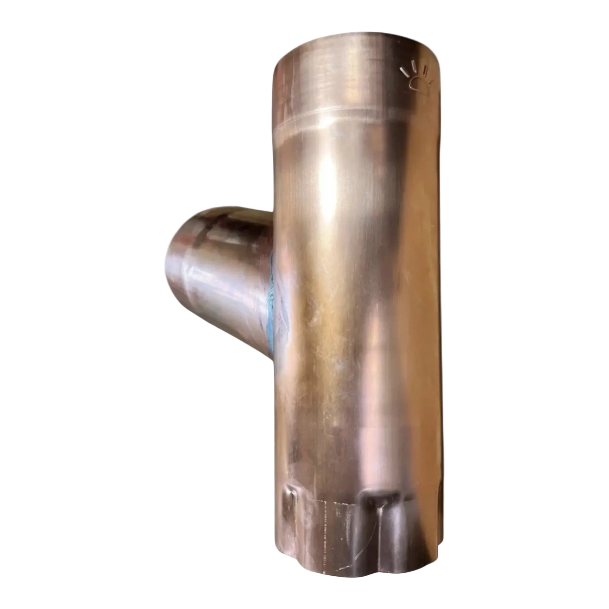 4" copper Y-connector for 4" round copper downspouts