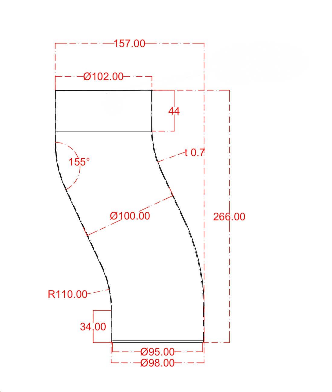 Offset Galvanized Steel Elbow | 4" Smooth Round Offset Elbow
