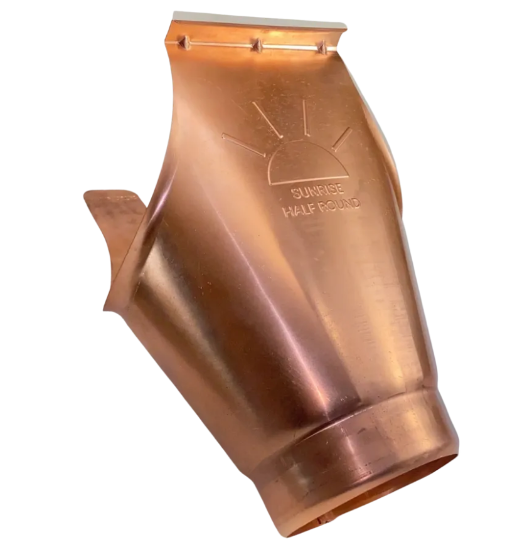 Copper Downspout Outlet | 6"--4" Downspout Drop Outlet - European Half Round Gutter