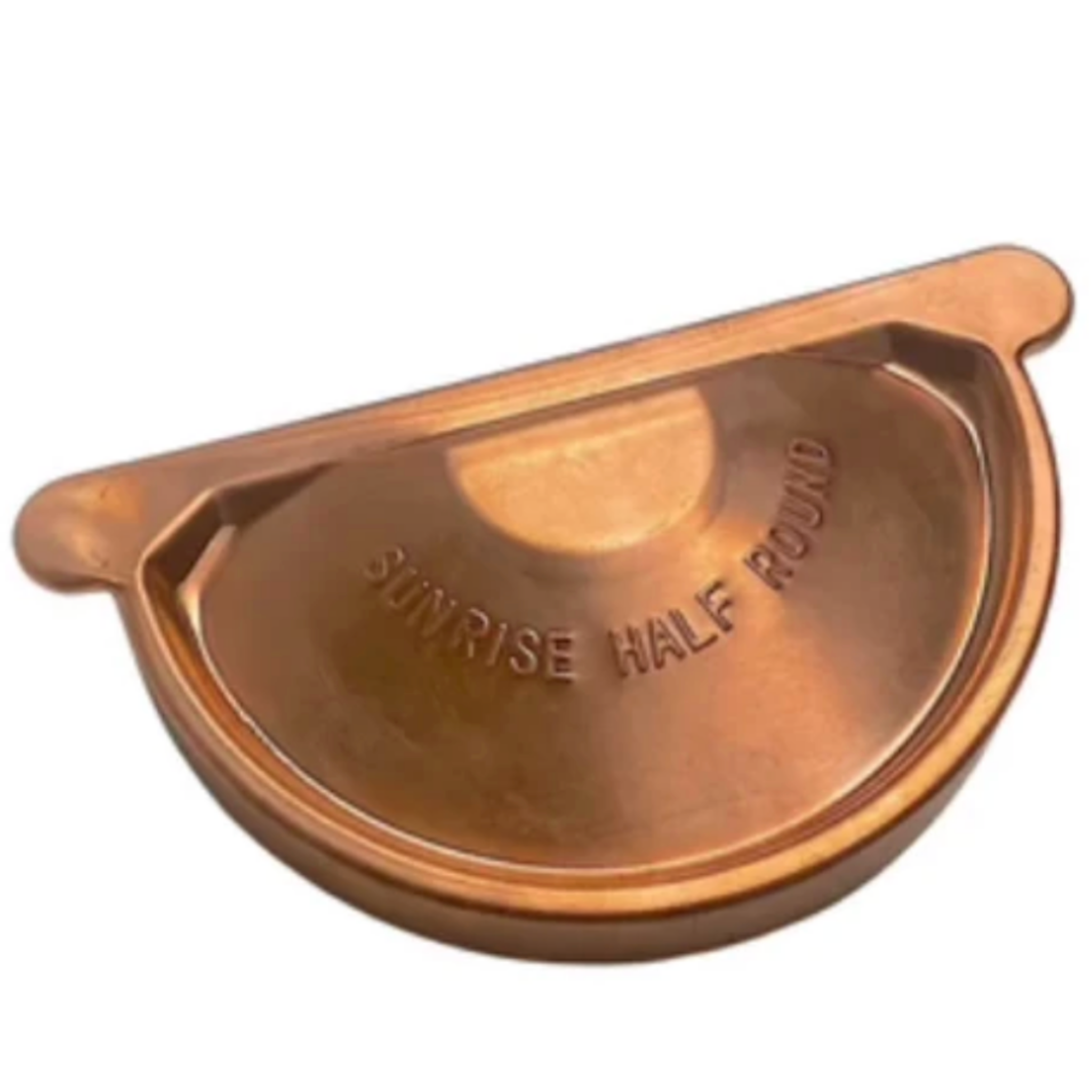 Sunrise Copper Gutter End Cap | 6" European Half Round End Cap