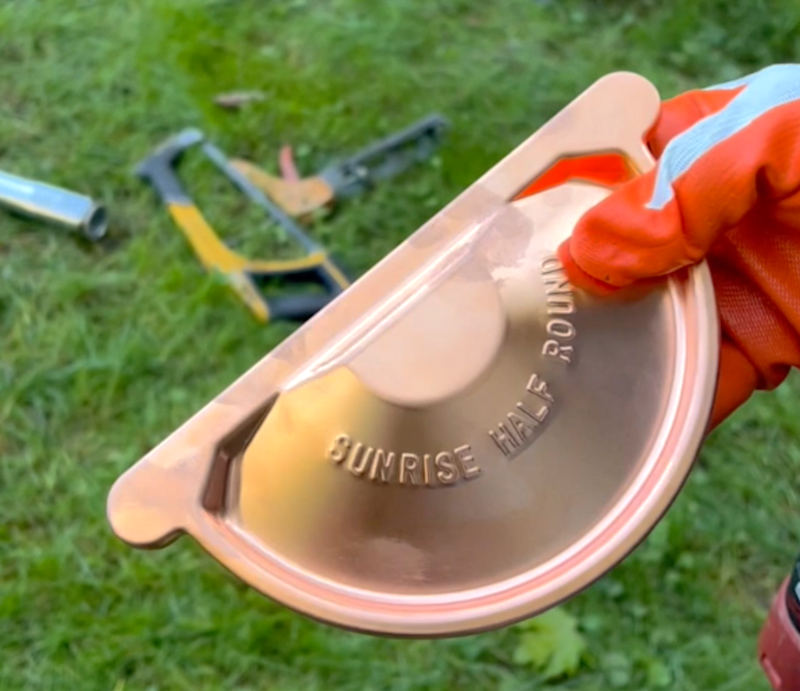 Sunrise Copper Gutter End Cap | 6" European Half Round End Cap
