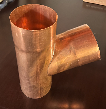 Copper "Y" Pipe Connector