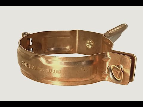 Load video: Sunrise 4" Copper Downspout Bracket | Copper Downspout straps